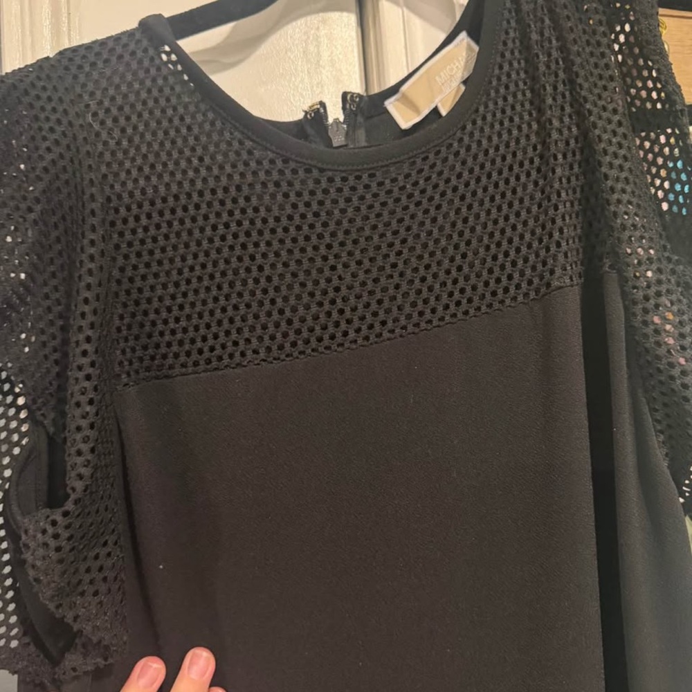 MICHAEL Michael Kors Black Mesh Detail Dress
